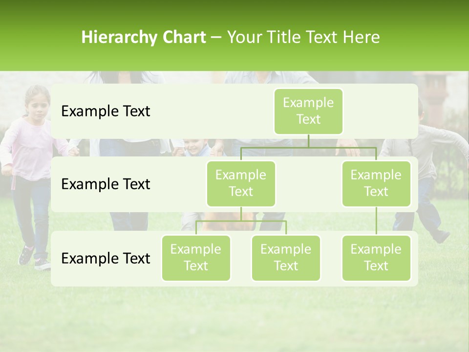 A Family Running With A Dog In A Field PowerPoint Template