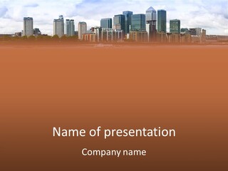 A Picture Of A City With A Sky Line In The Background PowerPoint Template