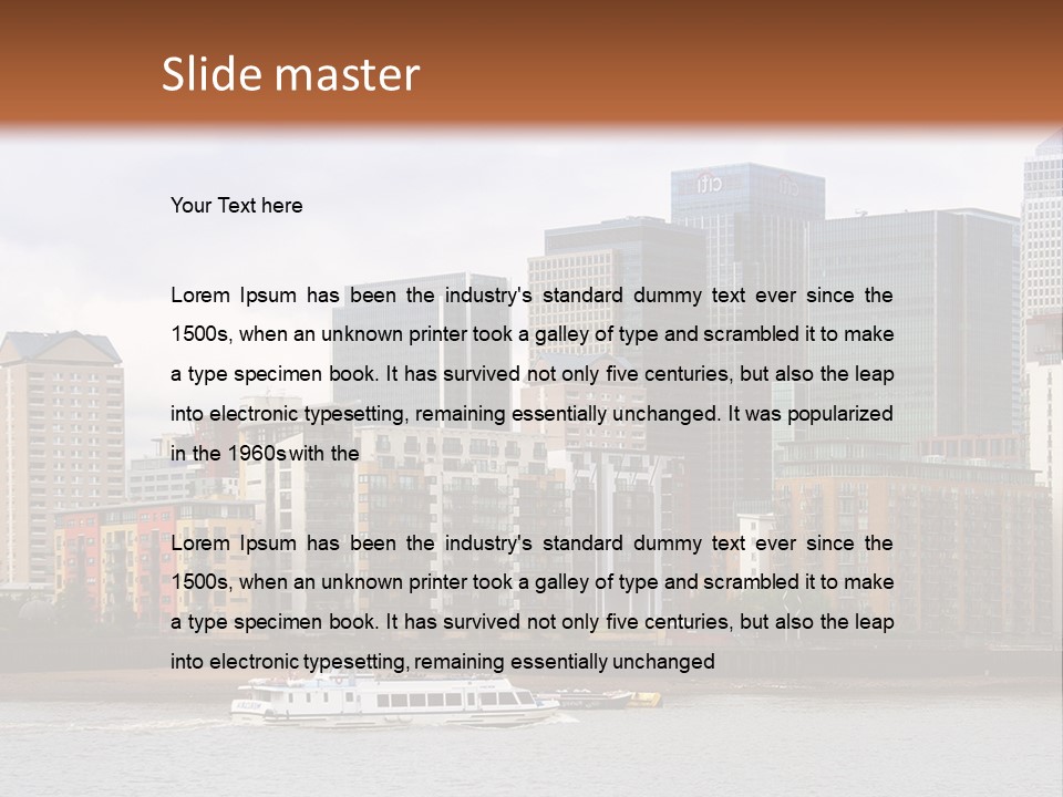 A Picture Of A City With A Sky Line In The Background PowerPoint Template