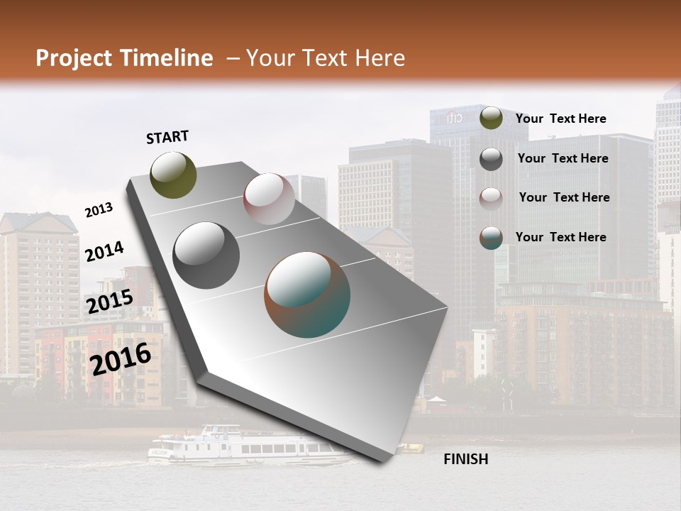 A Picture Of A City With A Sky Line In The Background PowerPoint Template