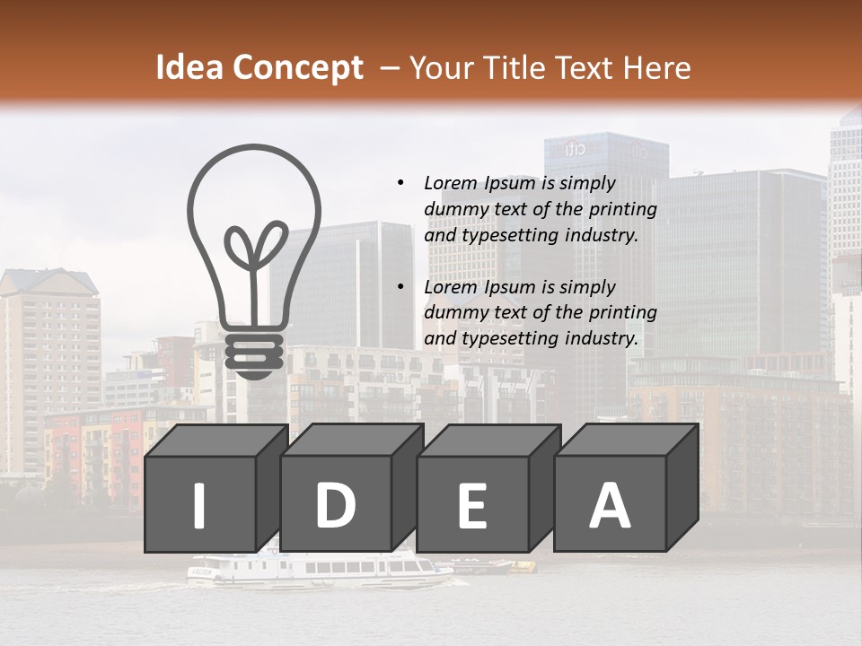 A Picture Of A City With A Sky Line In The Background PowerPoint Template