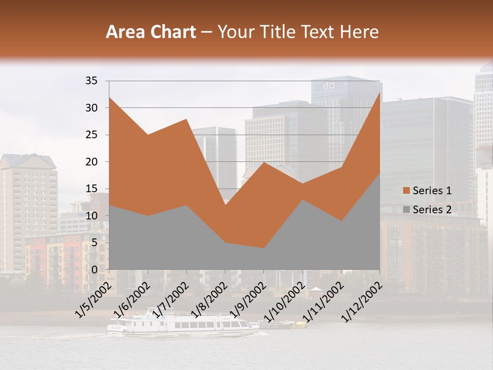 A Picture Of A City With A Sky Line In The Background PowerPoint Template