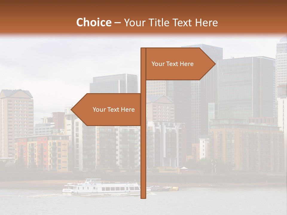 A Picture Of A City With A Sky Line In The Background PowerPoint Template