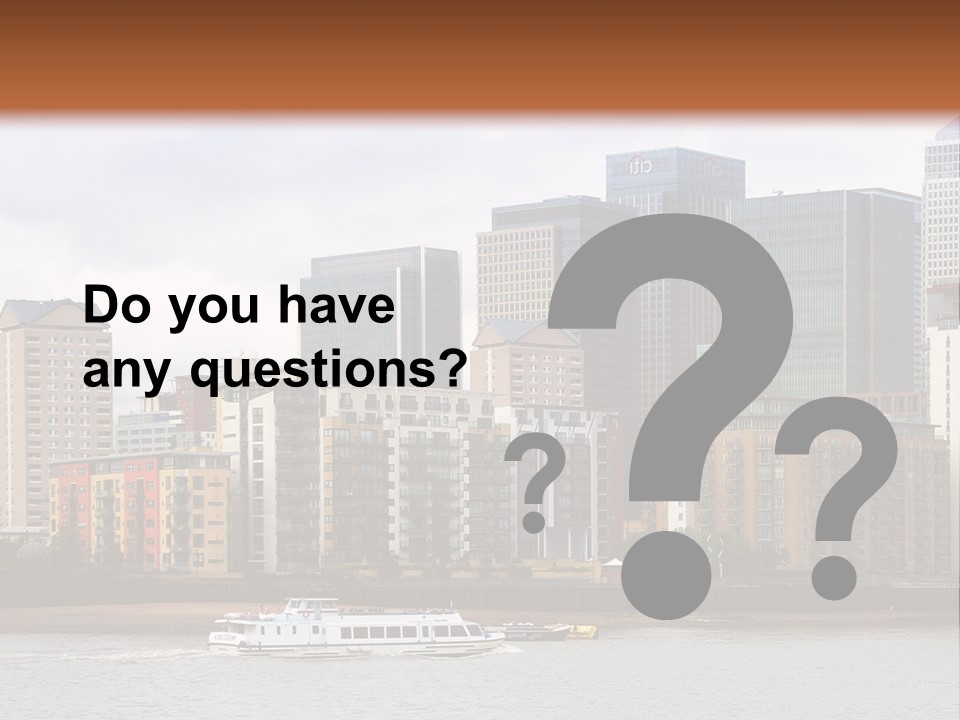 A Picture Of A City With A Sky Line In The Background PowerPoint Template