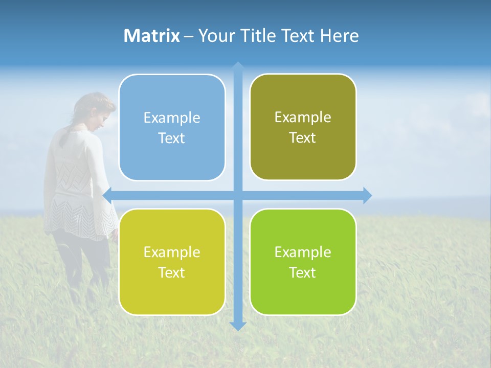 A Woman Holding A Child's Hand In A Field Of Grass PowerPoint Template