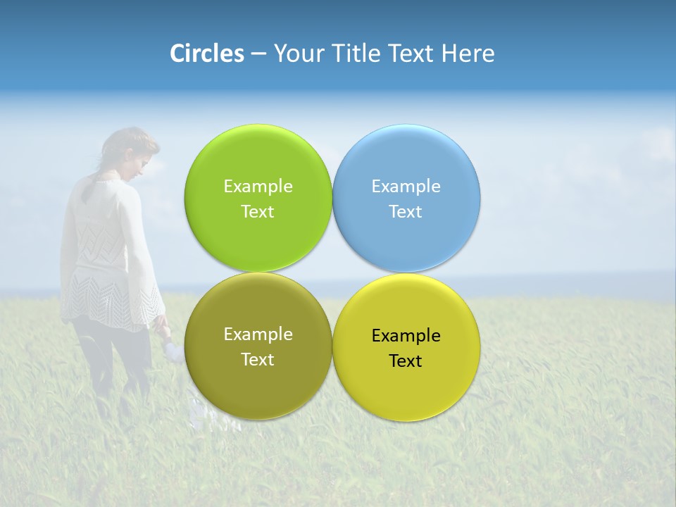 A Woman Holding A Child's Hand In A Field Of Grass PowerPoint Template