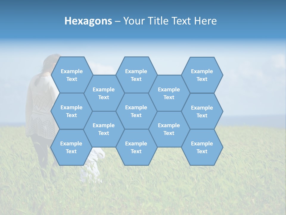 A Woman Holding A Child's Hand In A Field Of Grass PowerPoint Template