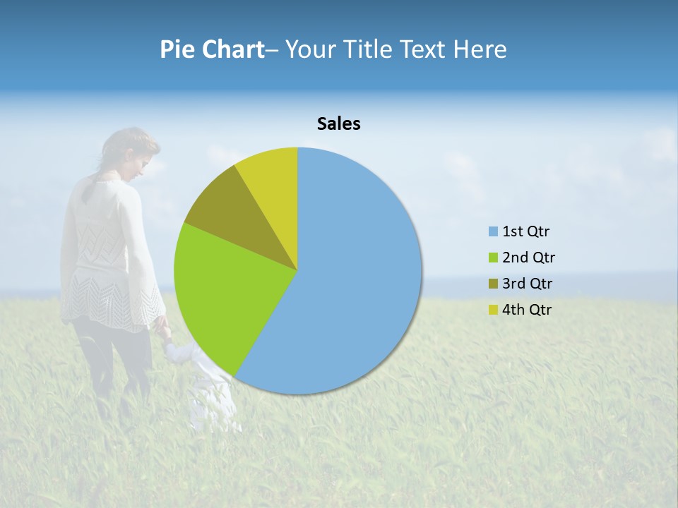 A Woman Holding A Child's Hand In A Field Of Grass PowerPoint Template
