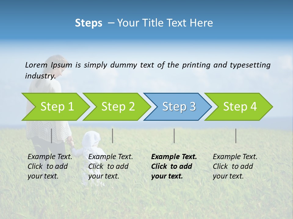 A Woman Holding A Child's Hand In A Field Of Grass PowerPoint Template