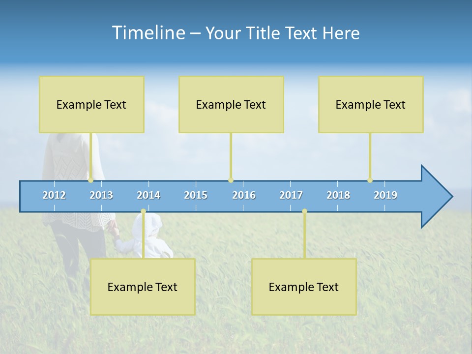 A Woman Holding A Child's Hand In A Field Of Grass PowerPoint Template