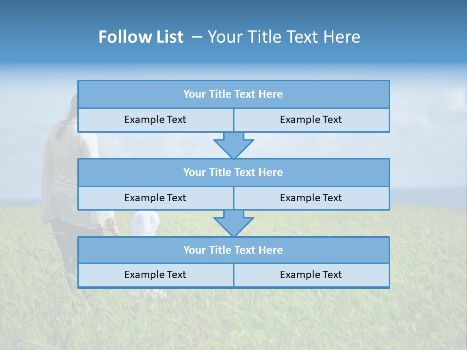 A Woman Holding A Child's Hand In A Field Of Grass PowerPoint Template