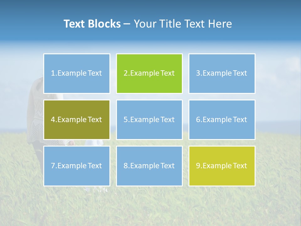 A Woman Holding A Child's Hand In A Field Of Grass PowerPoint Template