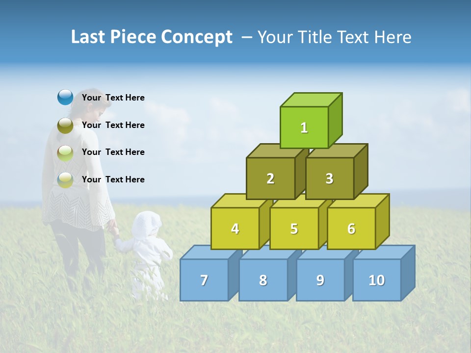 A Woman Holding A Child's Hand In A Field Of Grass PowerPoint Template