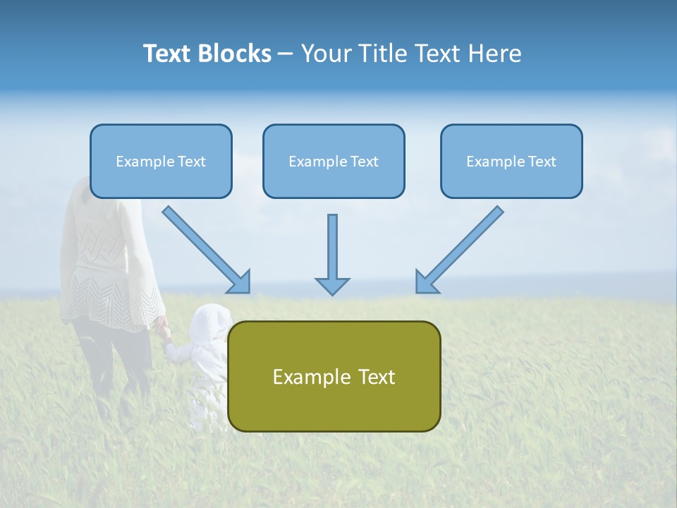 A Woman Holding A Child's Hand In A Field Of Grass PowerPoint Template