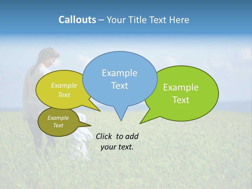 A Woman Holding A Child's Hand In A Field Of Grass PowerPoint Template