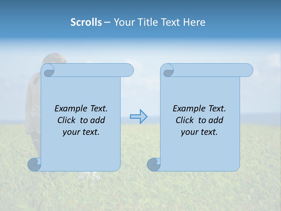 A Woman Holding A Child's Hand In A Field Of Grass PowerPoint Template
