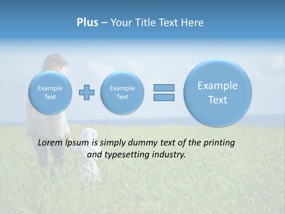 A Woman Holding A Child's Hand In A Field Of Grass PowerPoint Template