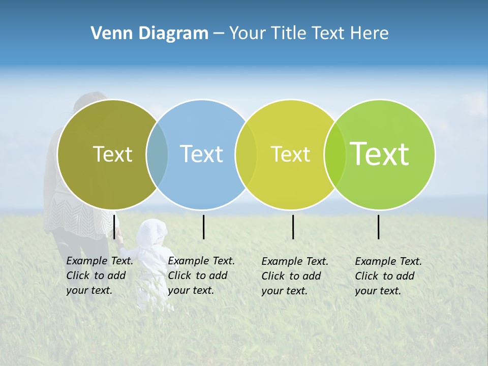 A Woman Holding A Child's Hand In A Field Of Grass PowerPoint Template