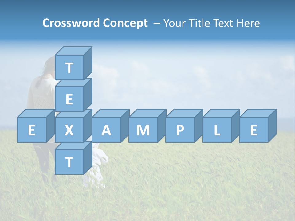 A Woman Holding A Child's Hand In A Field Of Grass PowerPoint Template