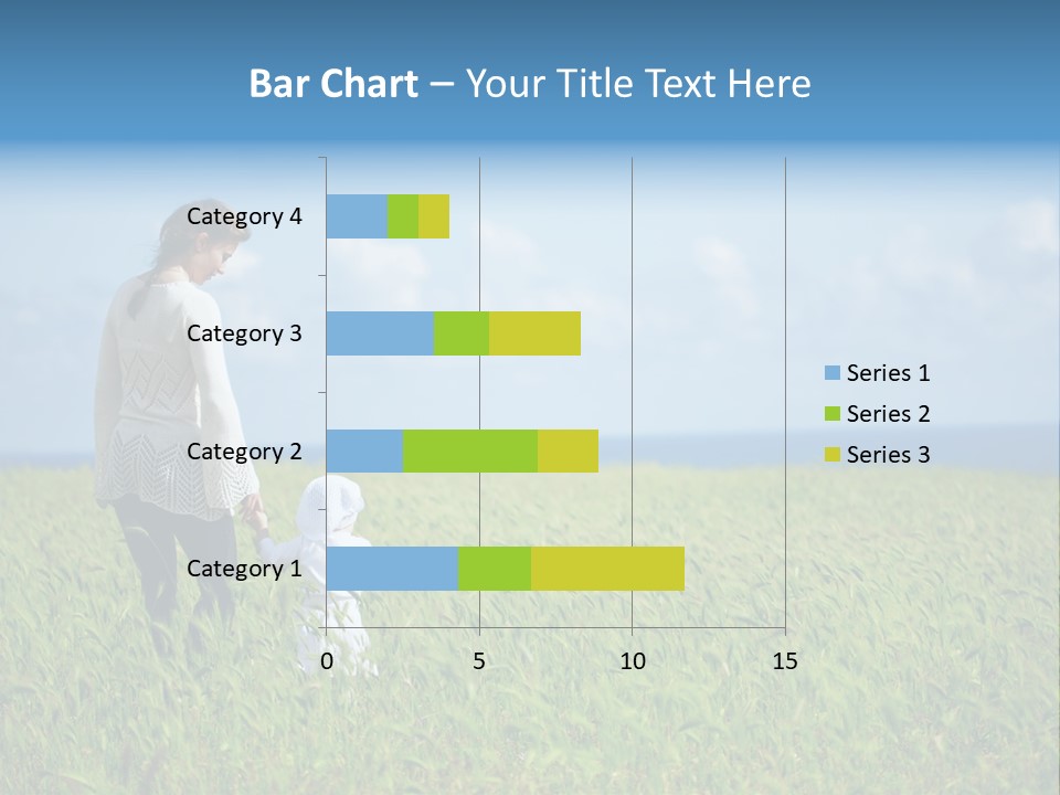 A Woman Holding A Child's Hand In A Field Of Grass PowerPoint Template