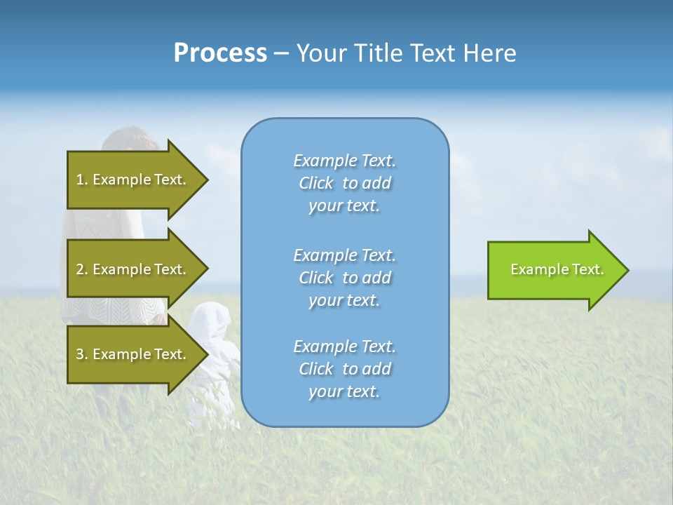 A Woman Holding A Child's Hand In A Field Of Grass PowerPoint Template
