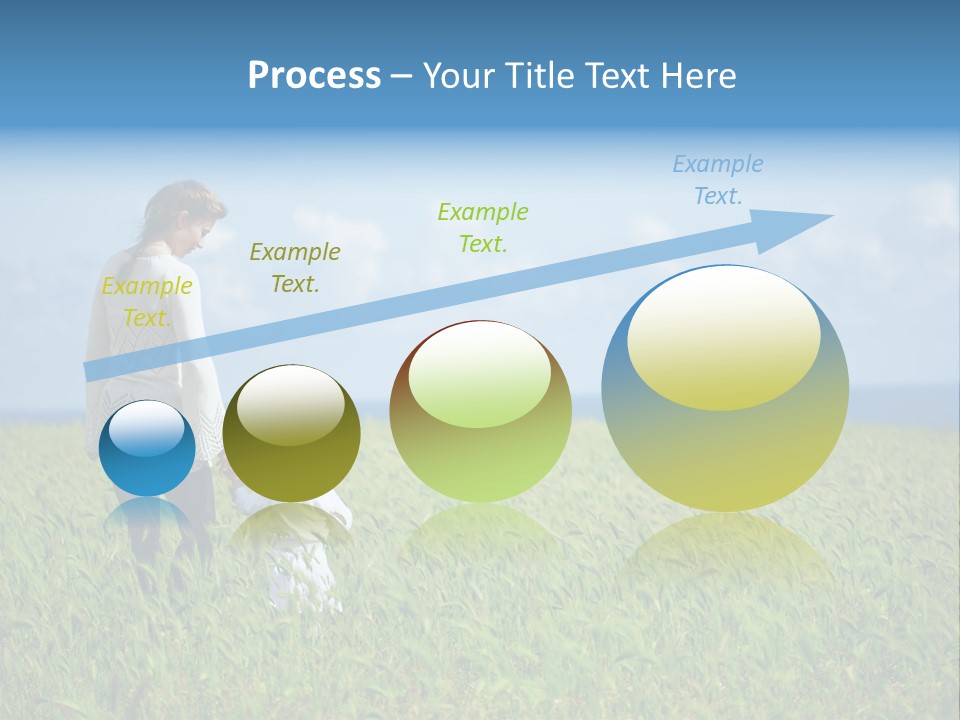 A Woman Holding A Child's Hand In A Field Of Grass PowerPoint Template