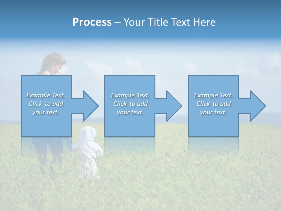 A Woman Holding A Child's Hand In A Field Of Grass PowerPoint Template