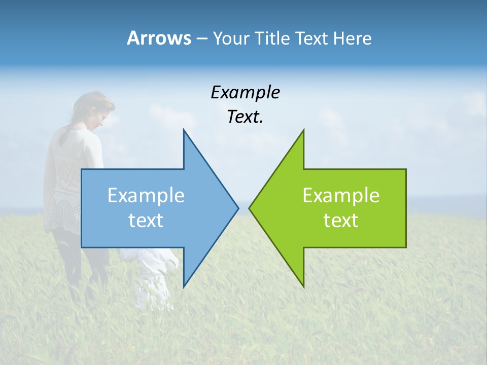 A Woman Holding A Child's Hand In A Field Of Grass PowerPoint Template