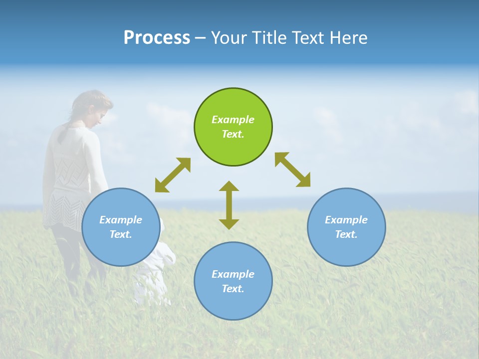 A Woman Holding A Child's Hand In A Field Of Grass PowerPoint Template