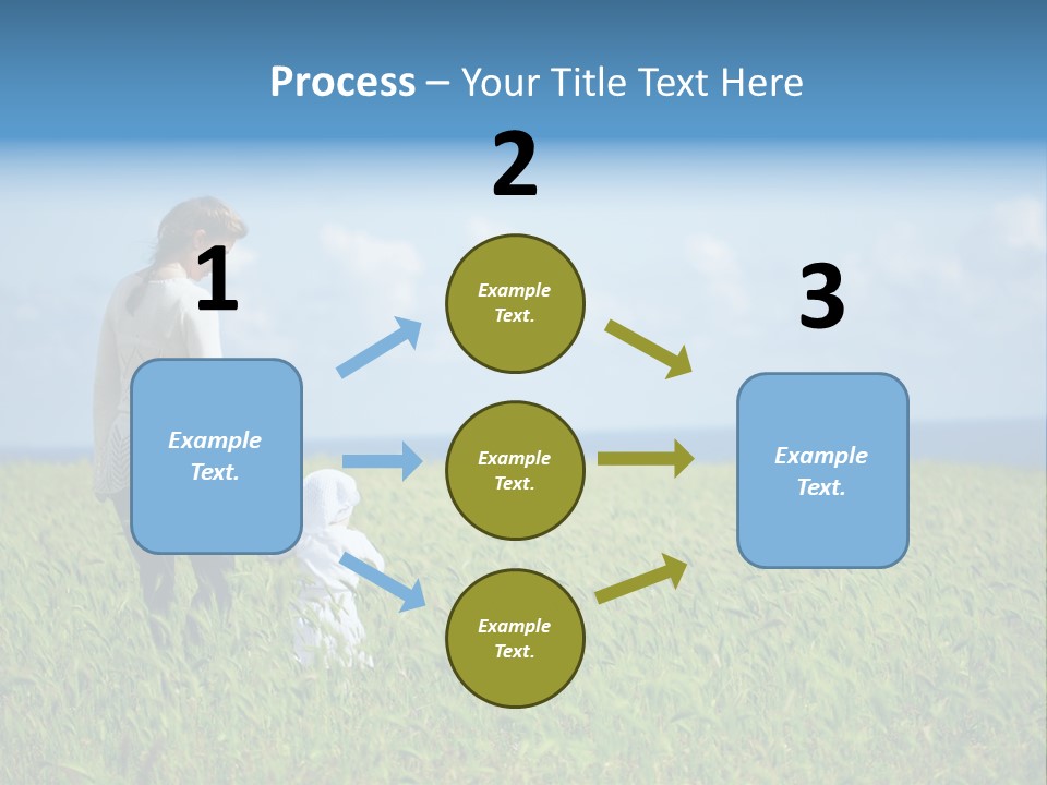 A Woman Holding A Child's Hand In A Field Of Grass PowerPoint Template