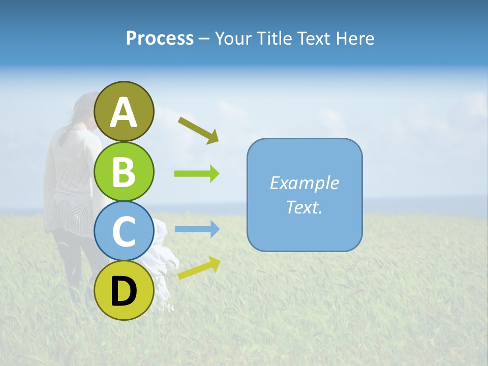A Woman Holding A Child's Hand In A Field Of Grass PowerPoint Template