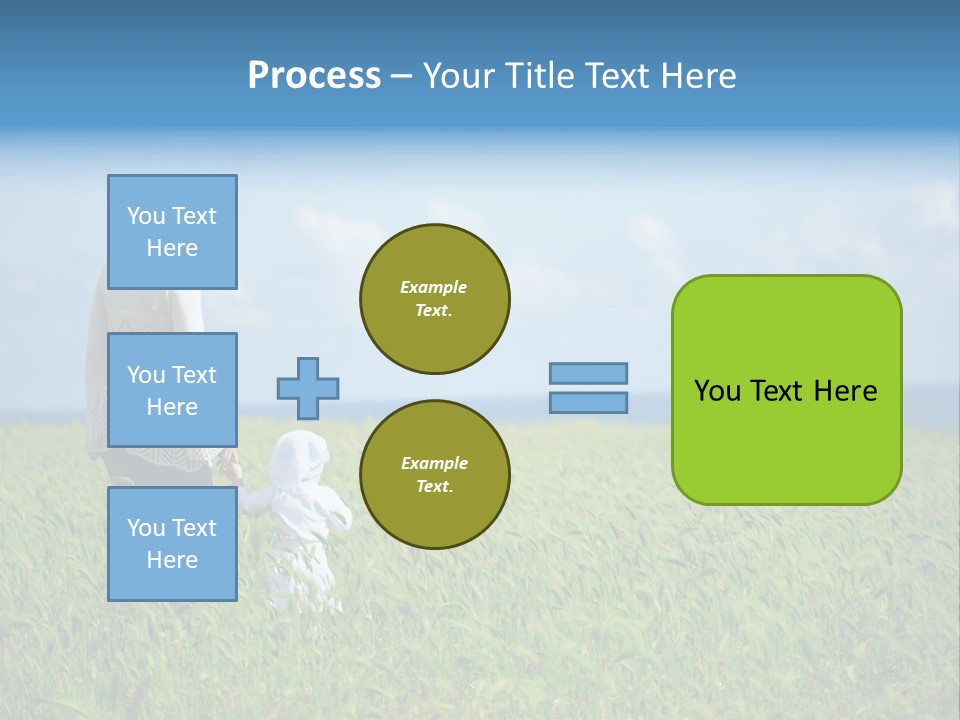 A Woman Holding A Child's Hand In A Field Of Grass PowerPoint Template