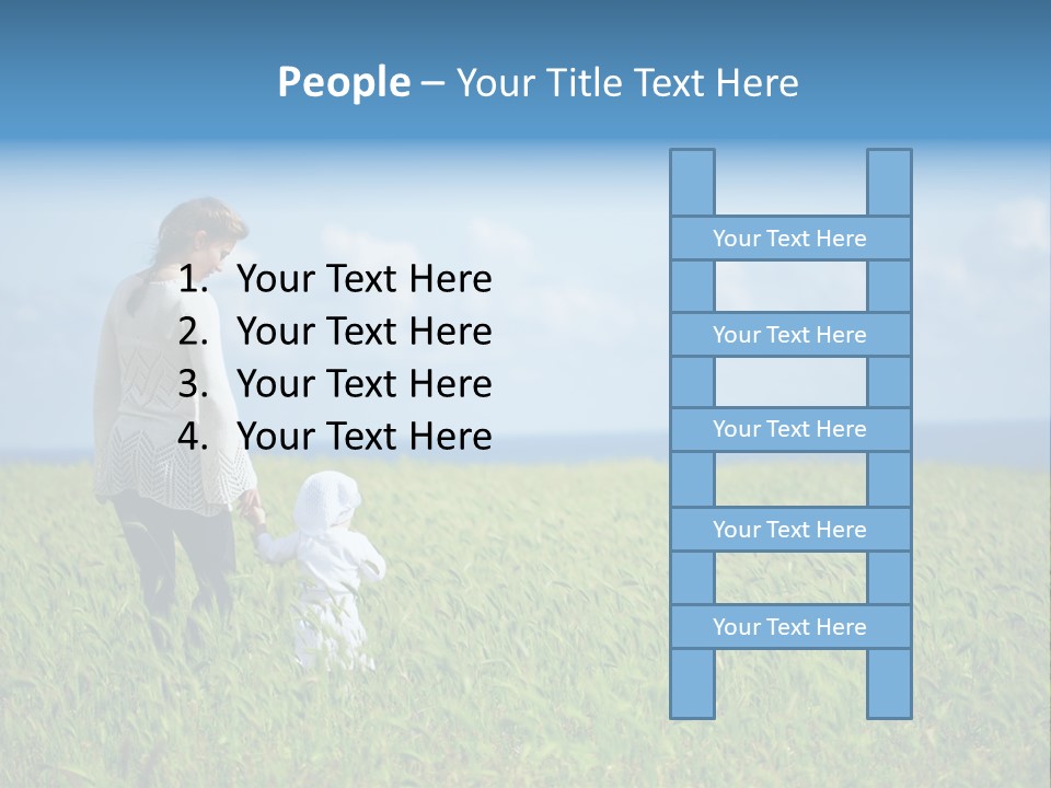 A Woman Holding A Child's Hand In A Field Of Grass PowerPoint Template