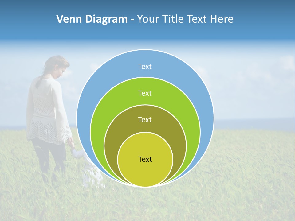 A Woman Holding A Child's Hand In A Field Of Grass PowerPoint Template