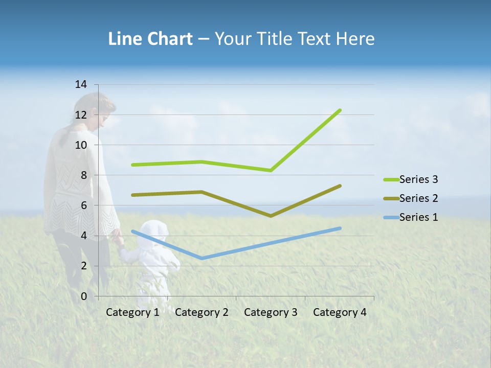A Woman Holding A Child's Hand In A Field Of Grass PowerPoint Template