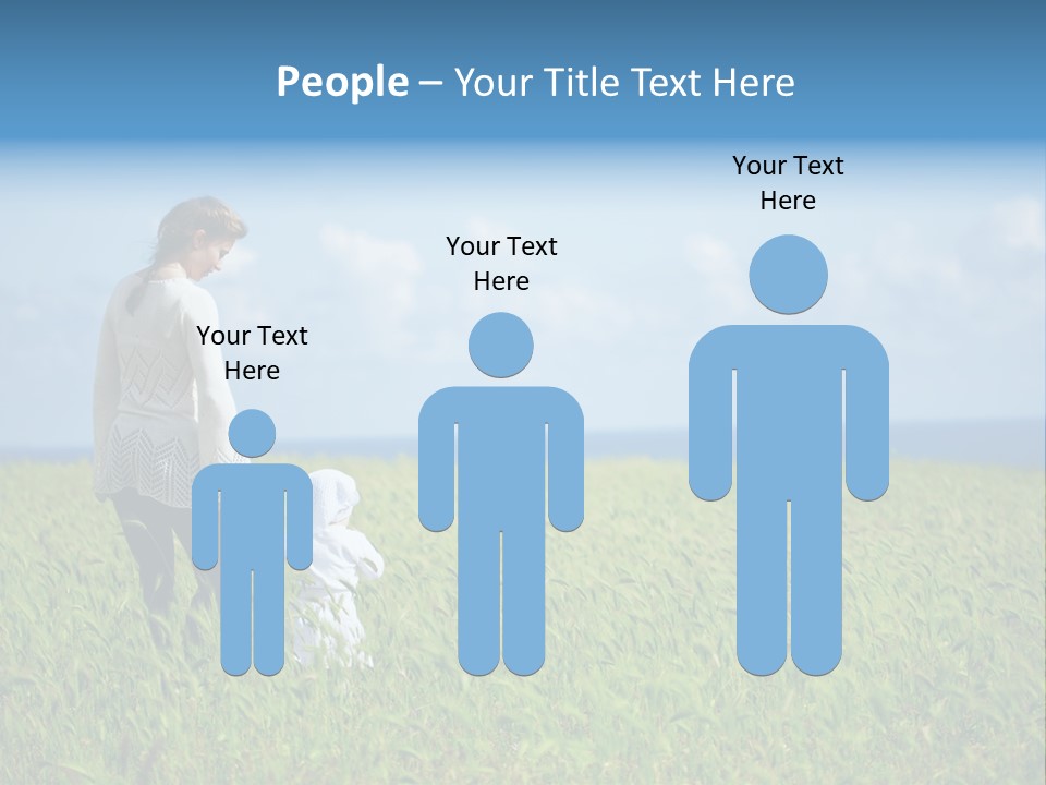 A Woman Holding A Child's Hand In A Field Of Grass PowerPoint Template