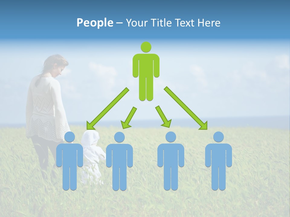 A Woman Holding A Child's Hand In A Field Of Grass PowerPoint Template