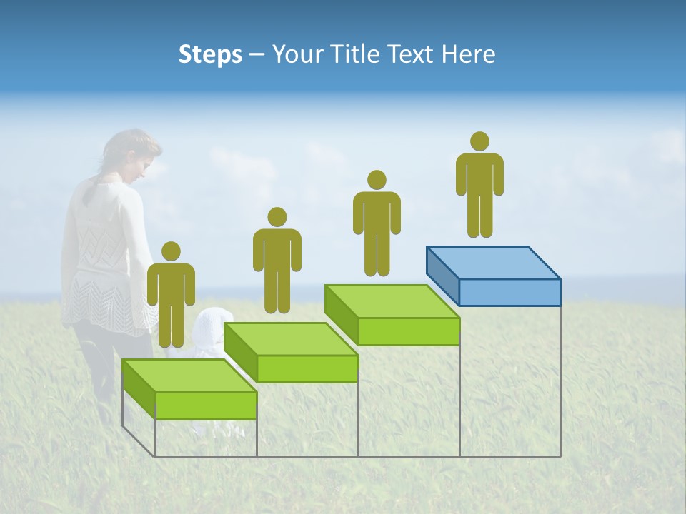 A Woman Holding A Child's Hand In A Field Of Grass PowerPoint Template