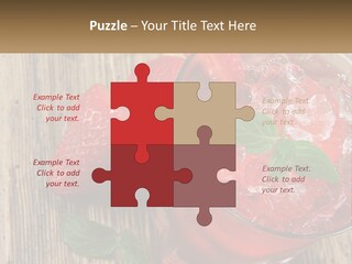 A Drink With Ice And Strawberries On A Wooden Table PowerPoint Template