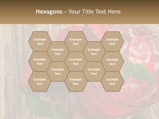 A Drink With Ice And Strawberries On A Wooden Table PowerPoint Template