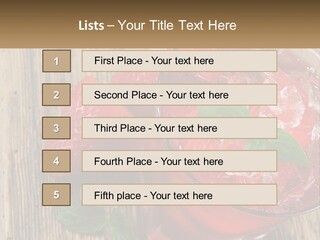 A Drink With Ice And Strawberries On A Wooden Table PowerPoint Template