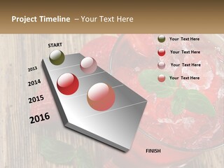 A Drink With Ice And Strawberries On A Wooden Table PowerPoint Template