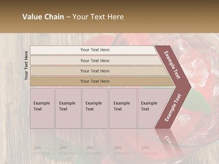 A Drink With Ice And Strawberries On A Wooden Table PowerPoint Template