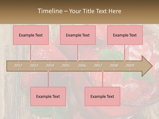 A Drink With Ice And Strawberries On A Wooden Table PowerPoint Template
