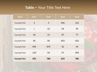 A Drink With Ice And Strawberries On A Wooden Table PowerPoint Template