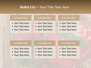 A Drink With Ice And Strawberries On A Wooden Table PowerPoint Template