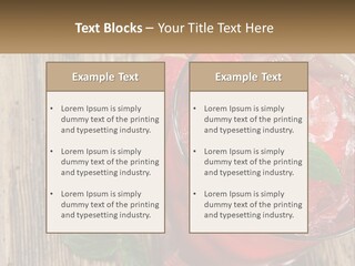 A Drink With Ice And Strawberries On A Wooden Table PowerPoint Template