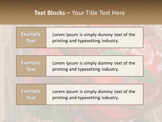 A Drink With Ice And Strawberries On A Wooden Table PowerPoint Template