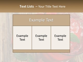 A Drink With Ice And Strawberries On A Wooden Table PowerPoint Template