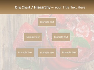 A Drink With Ice And Strawberries On A Wooden Table PowerPoint Template